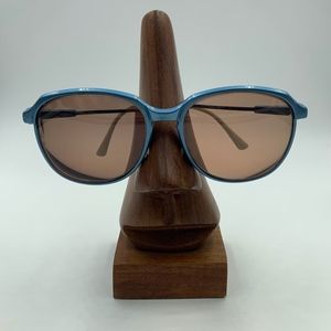 Cobalt Metal Blue Oval Oversized Sunglasses